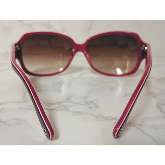 COACH Side Logo Square Bordeaux & Pink Sunglasses with Case - Picture 4 of 7